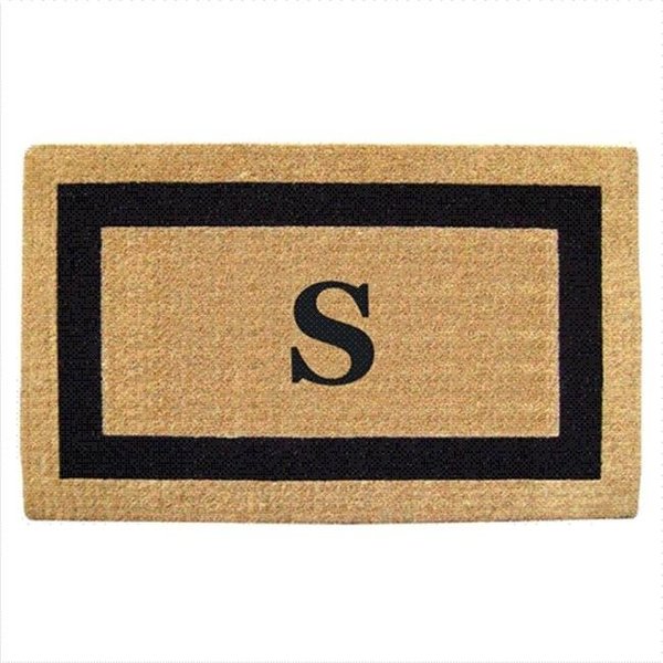 Nedia Home Nedia Home 02020T Single Picture - Black Frame 22 x 36 In. Heavy Duty Coir Doormat - Monogrammed T O2020T